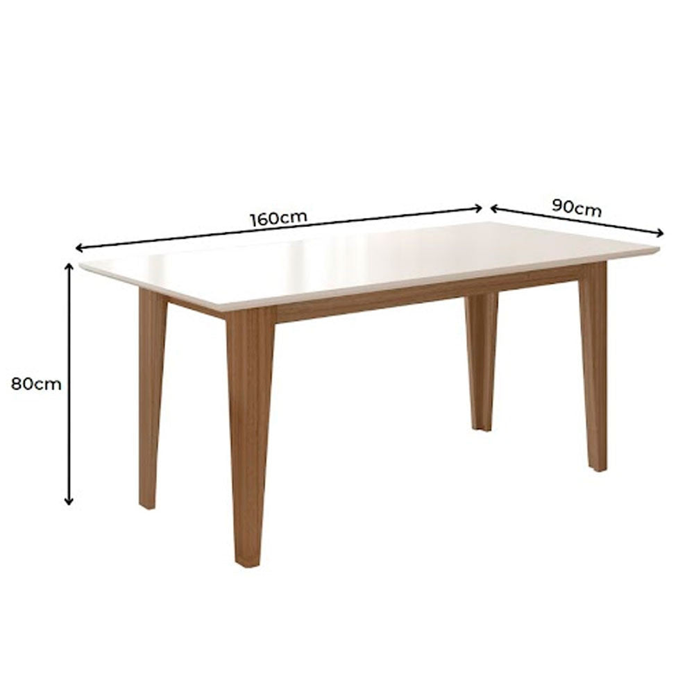 Conjunto Sala de Jantar Mesa com Tampo Chanfrado Liz 6 Cadeiras Estofadas Jade Poliman