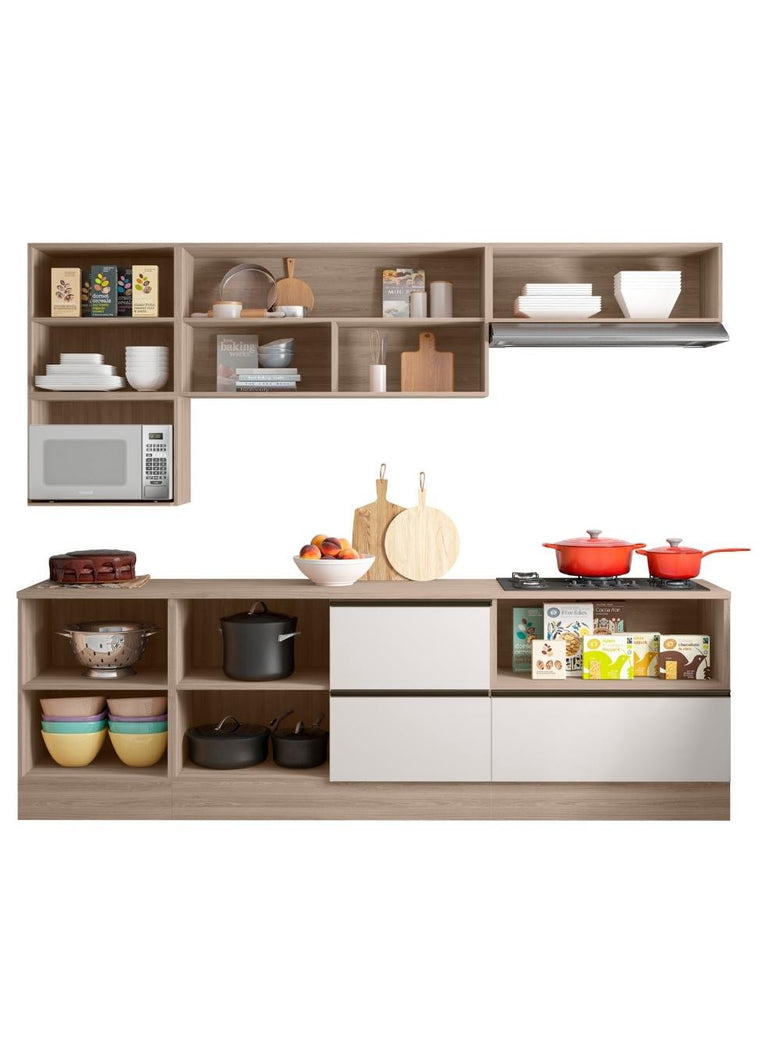 Cozinha Completa Etna 7 peças Balcão Cooktop Poliman Móveis