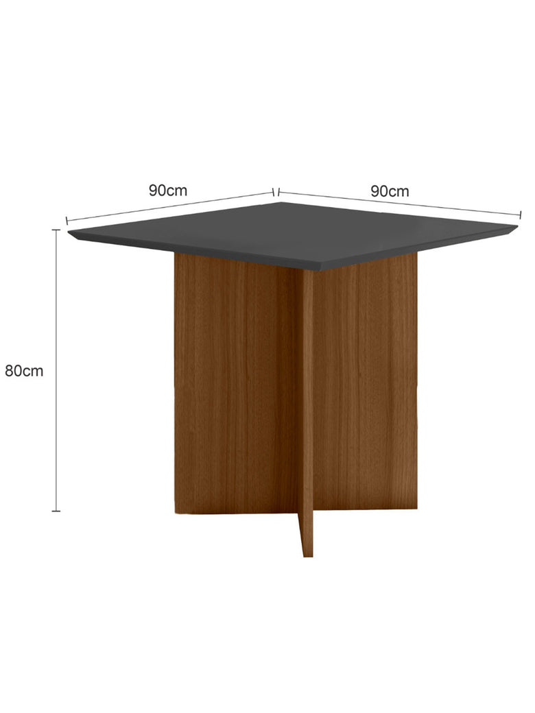 Conjunto Sala de Jantar Quadrada Mesa Helo 90cm e 04 Cadeiras Jade