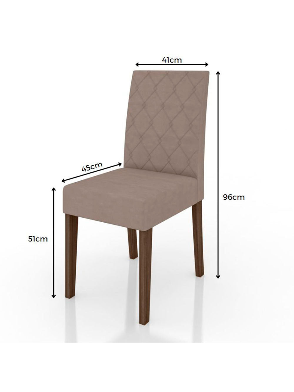 Conjunto Sala de Jantar Retangular Mesa Kate 120cm e 04 Cadeiras Jade Poliman Móveis