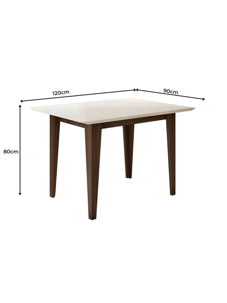 Mesa para Sala de Jantar 120cm Retangular Tampo Chanfrado Kate Poliman