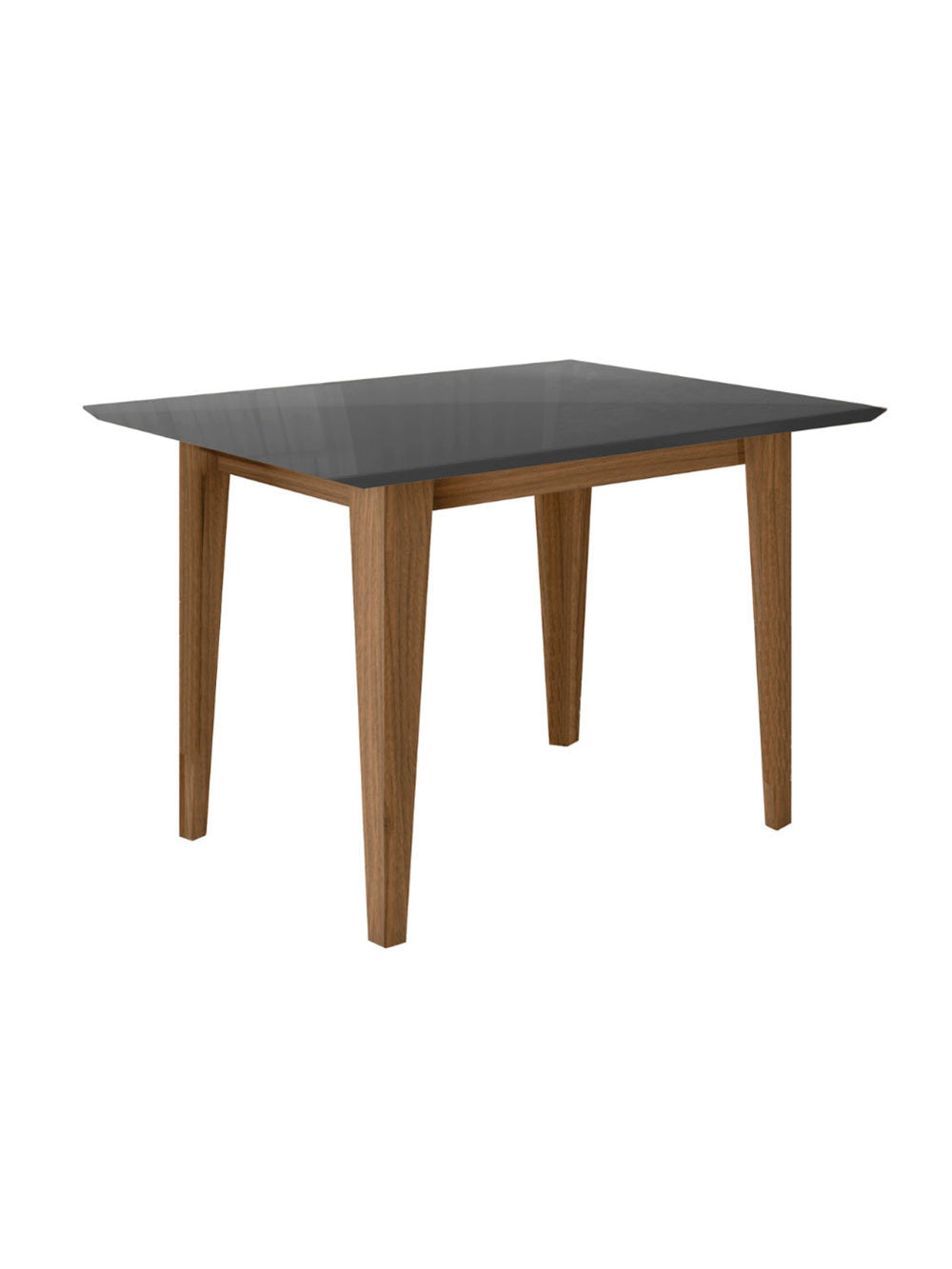Mesa para Sala de Jantar 120cm Retangular Tampo Chanfrado Kate Poliman - Carvalho com Grafite