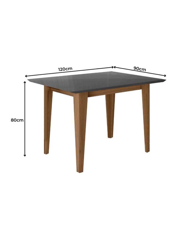 Mesa para Sala de Jantar 120cm Retangular Tampo Chanfrado Kate Poliman