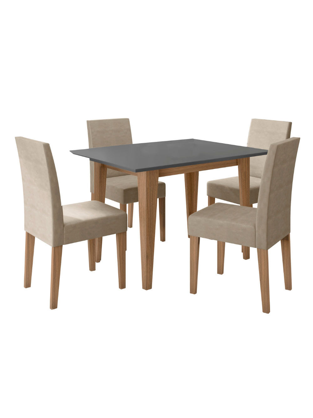 Conjunto Sala de Jantar Retangular Mesa Kate 120cm e 04 Cadeiras Josi Poliman Móveis