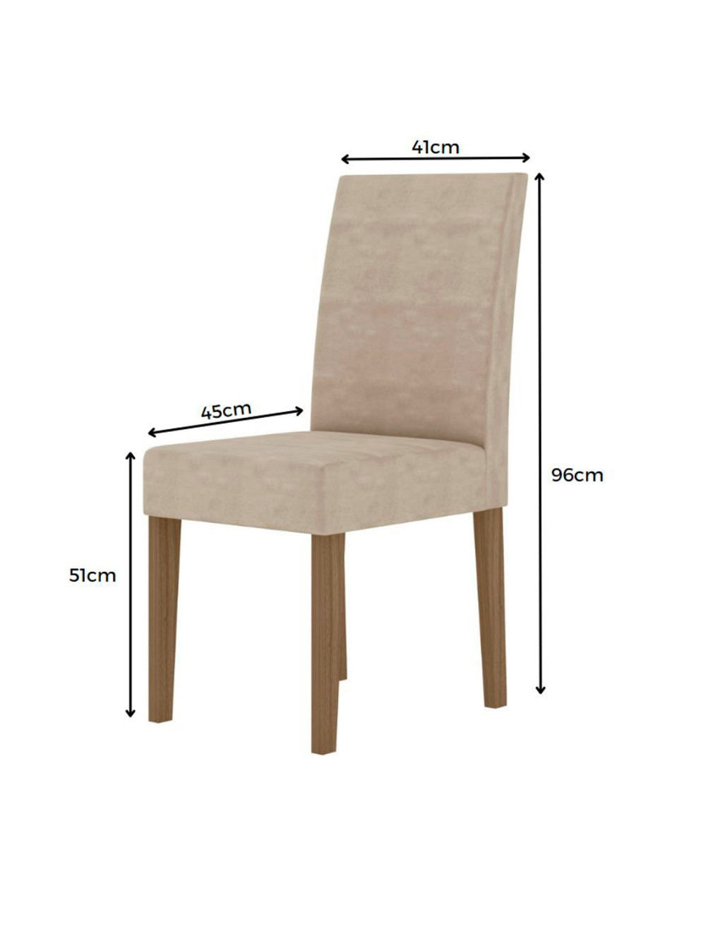 Conjunto Sala de Jantar Retangular Mesa Kate 120cm e 04 Cadeiras Josi Poliman Móveis