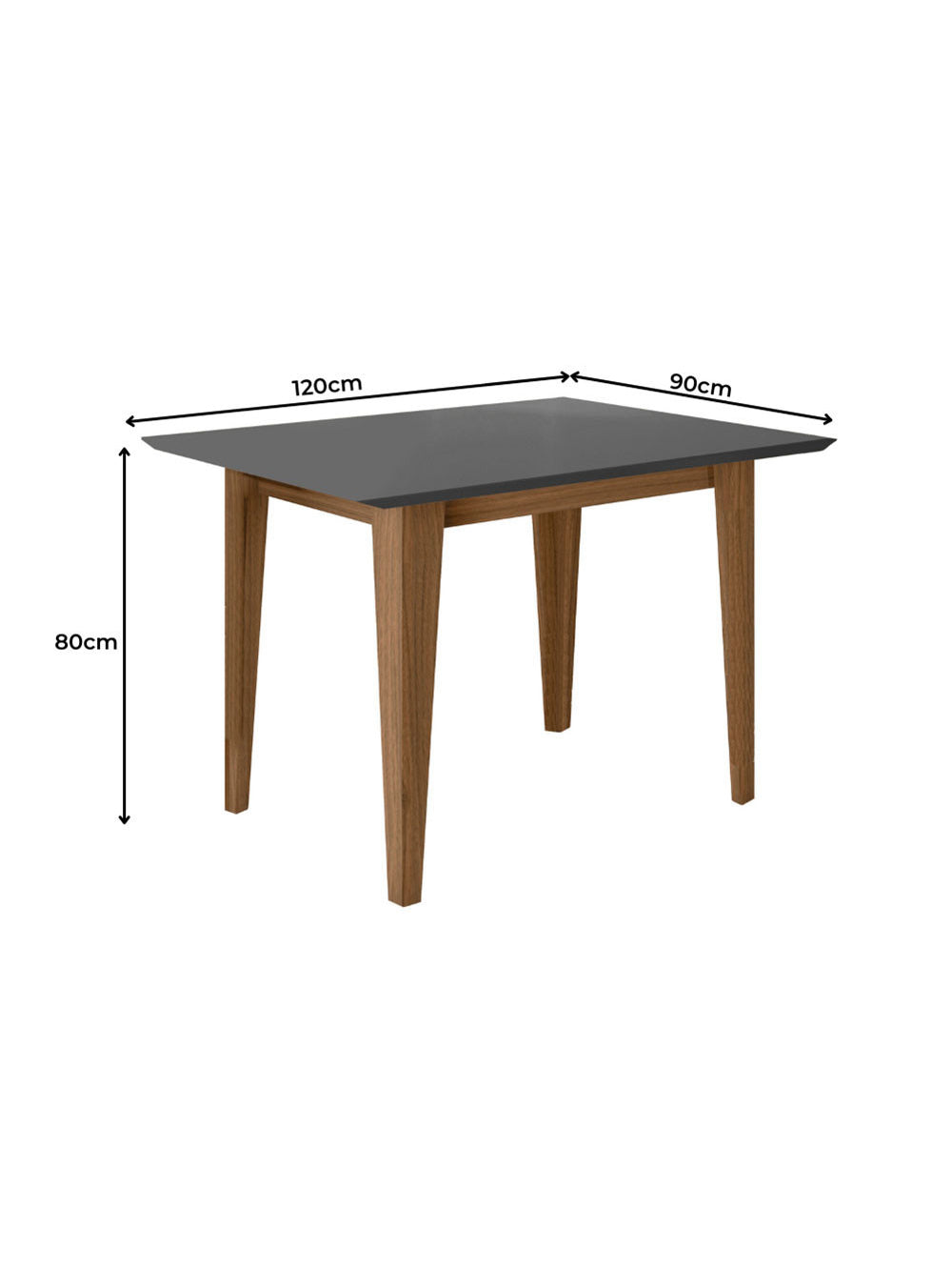Conjunto Sala de Jantar Retangular Mesa Kate 120cm e 04 Cadeiras Josi Poliman Móveis