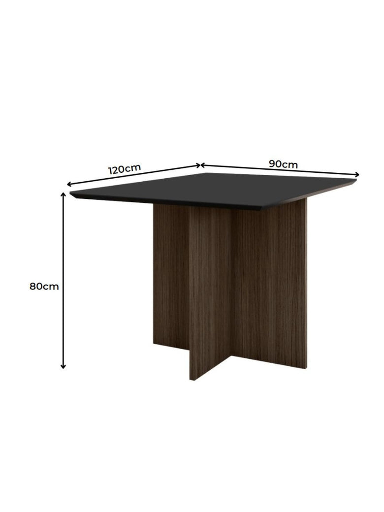 Mesa de Jantar Retangular Tampo Chanfrado sem vidro 120cm Helô Poliman Móveis
