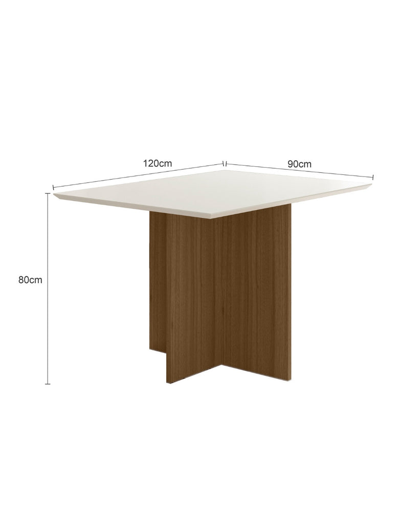 Mesa de Jantar Retangular Tampo Chanfrado sem vidro 120cm Helô Poliman Móveis