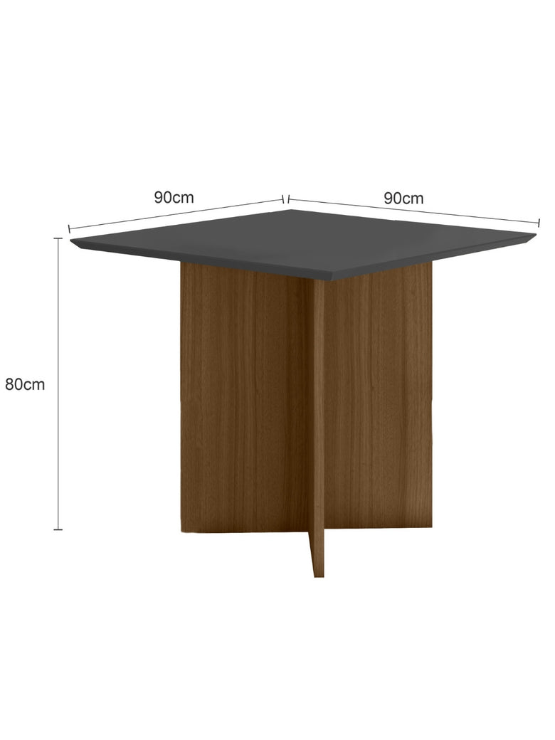 Mesa de Jantar Retangular Tampo Chanfrado sem vidro 90cm Helô Poliman Móveis