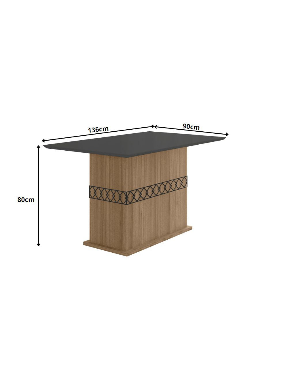 Conjunto Sala de Jantar Retangular Mesa Agata 136cm e 04 Cadeiras Josi Poliman Móveis
