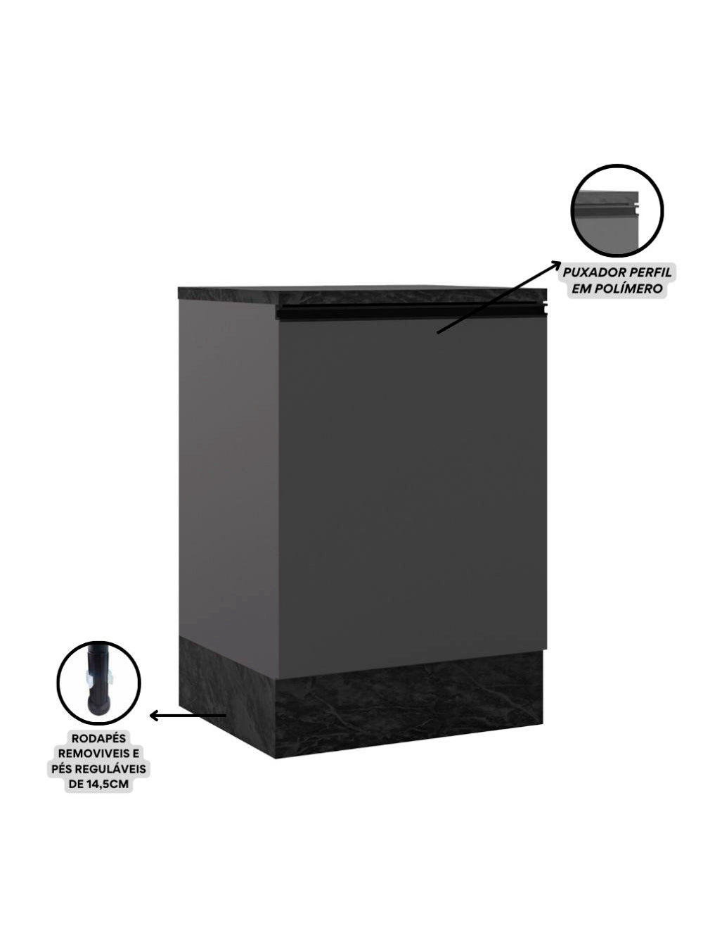 Composição Cozinha Modulada Etna 7 Peças Poliman