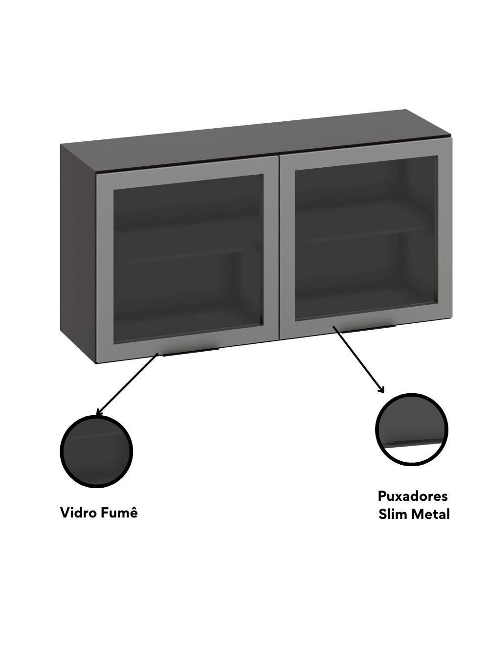 Composição Cozinha Modulada Etna 7 Peças Poliman