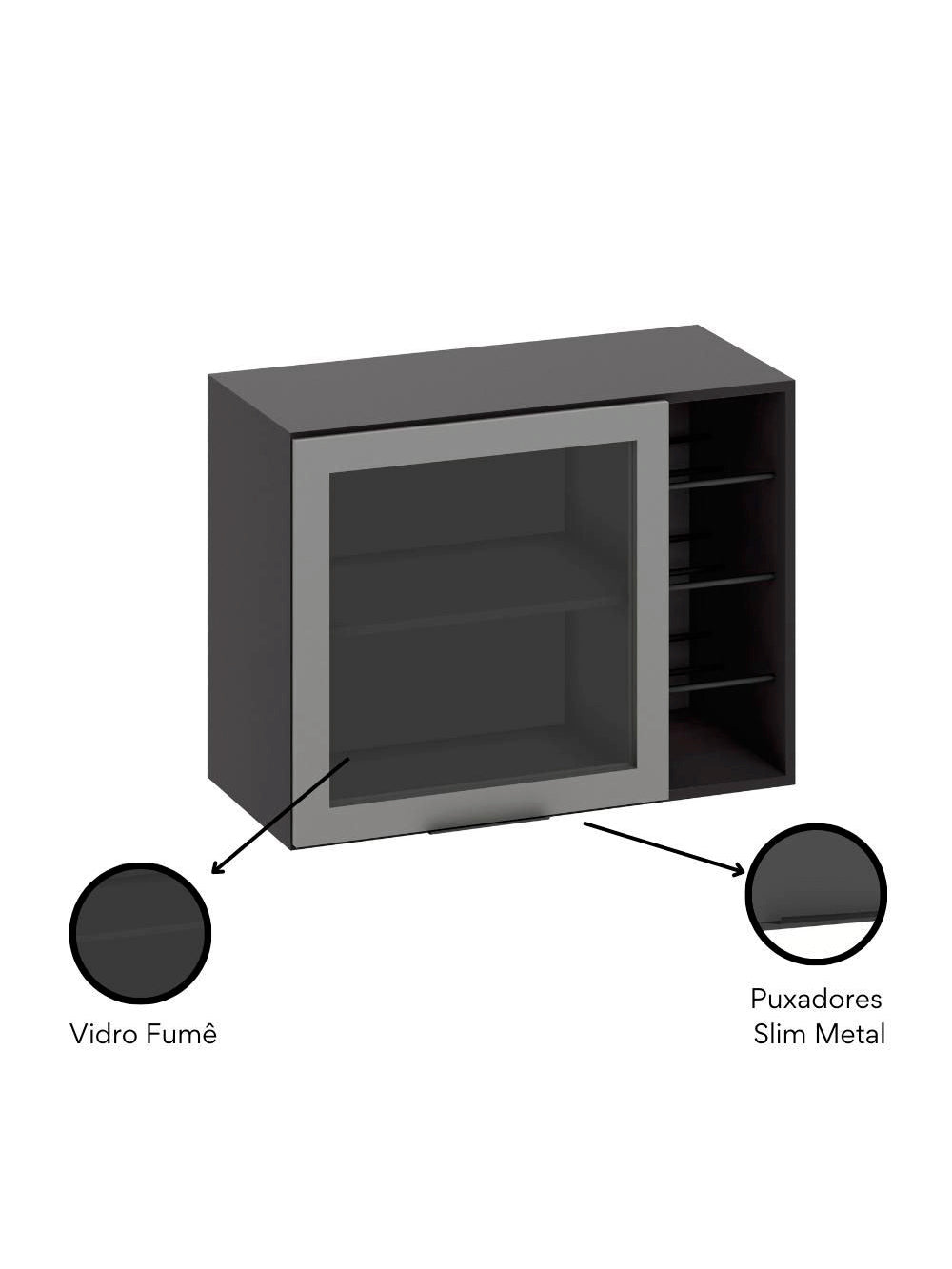 Composição Cozinha Modulada Etna 7 Peças Poliman