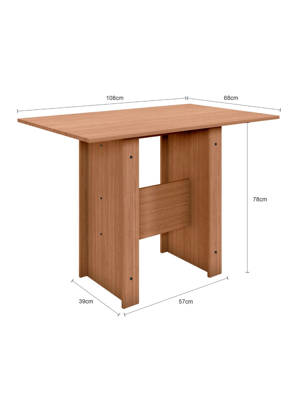 Mesa de Jantar 4 Lugares Milano Poliman Móveis - Amêndoa