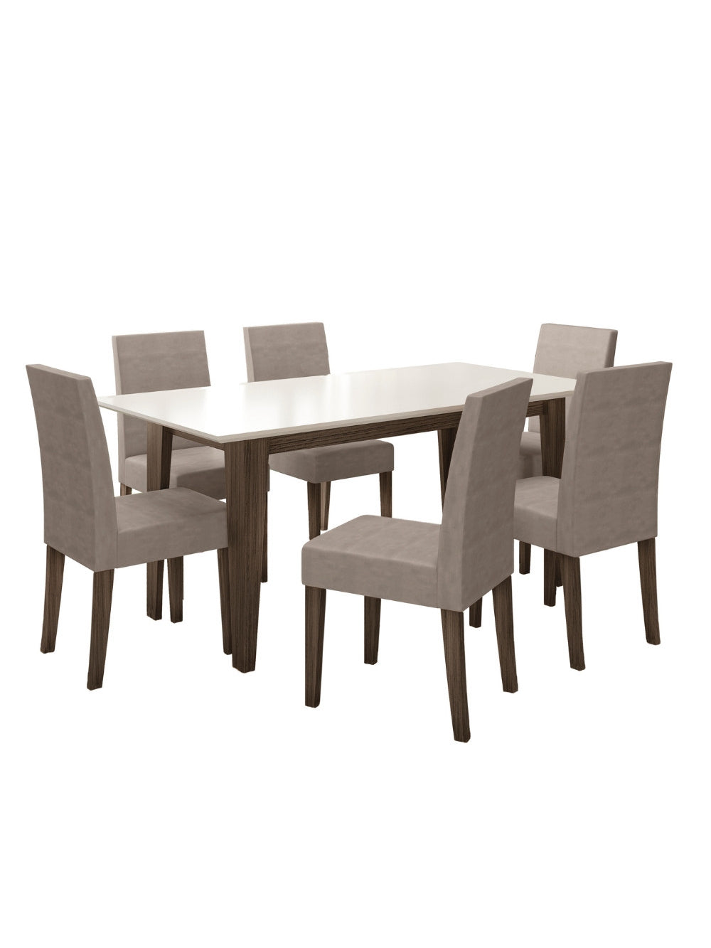 Conjunto Sala de Jantar Retangular Mesa Liz 160cm e 06 Cadeiras Josi Poliman Móveis
