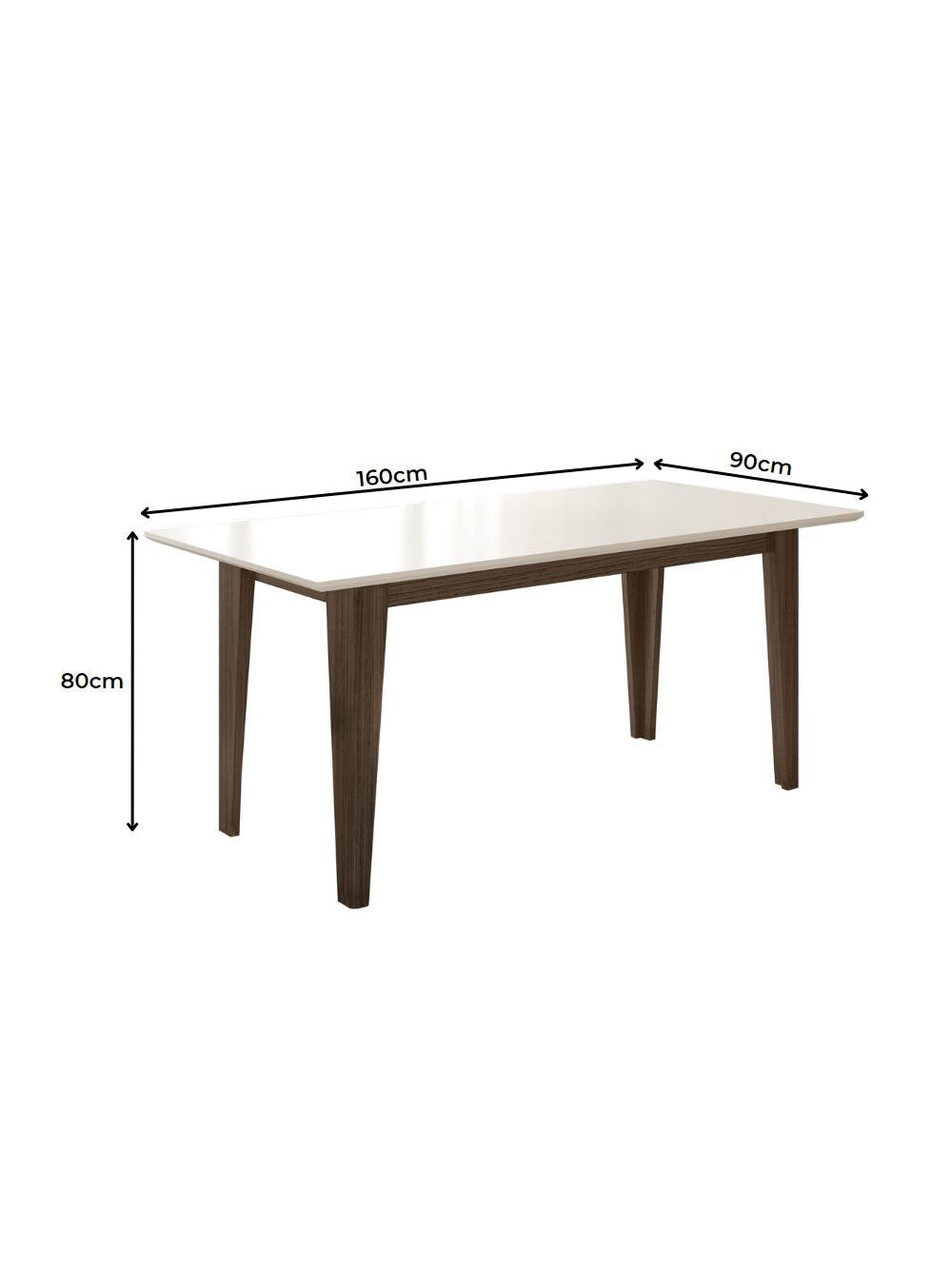 Conjunto Sala de Jantar Retangular Mesa Liz 160cm e 06 Cadeiras Josi Poliman Móveis