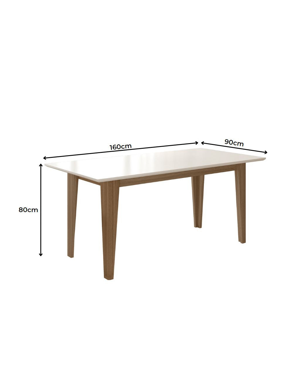 Conjunto Sala de Jantar Retangular Mesa Liz 160cm e 06 Cadeiras Josi Poliman Móveis