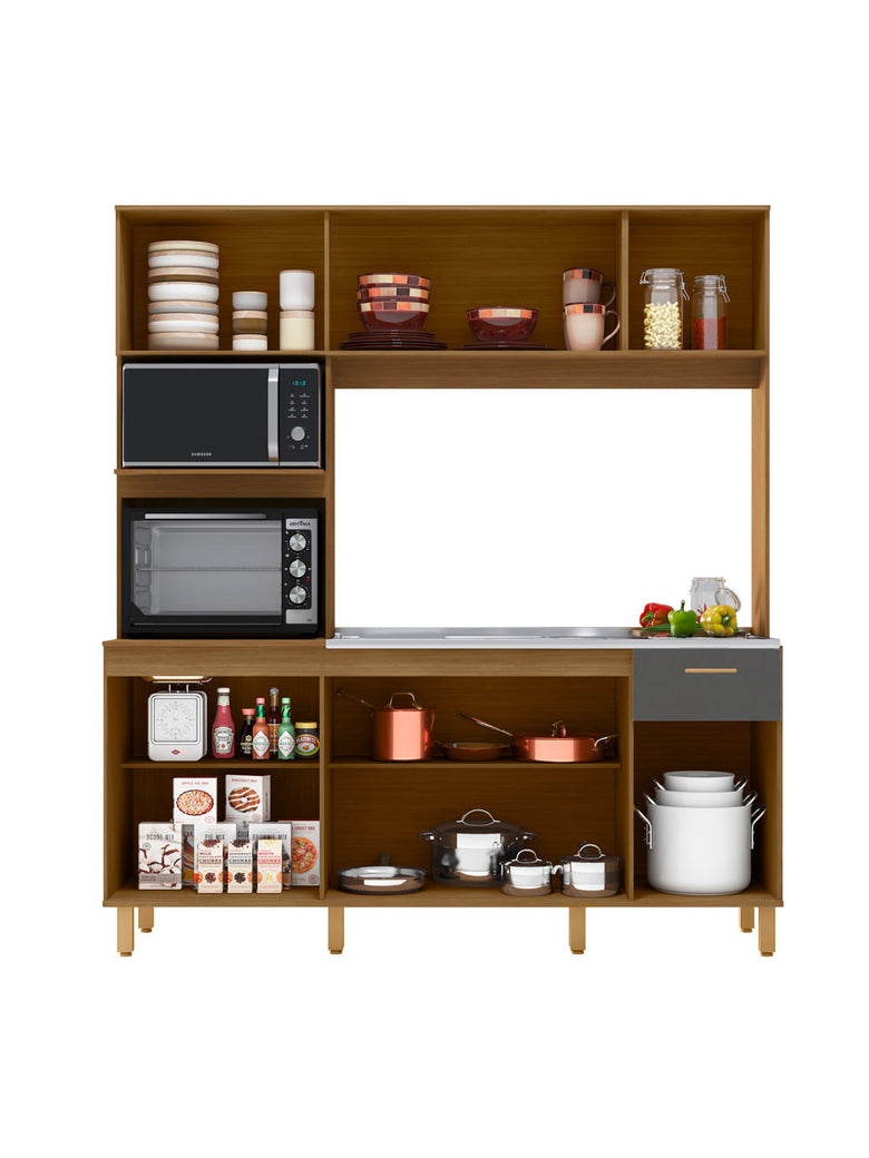 Kit Cozinha Liz 9 Portas 1 Gaveta para Pia Poliman