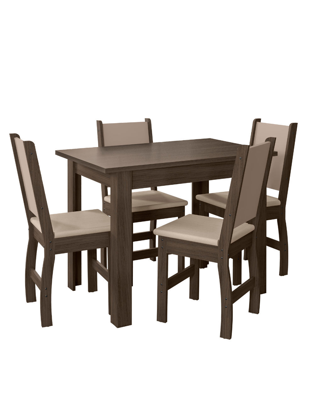Mesa de Jantar Bellagio Retangular 108cm Com 4 Cadeiras Clara Poliman Móveis