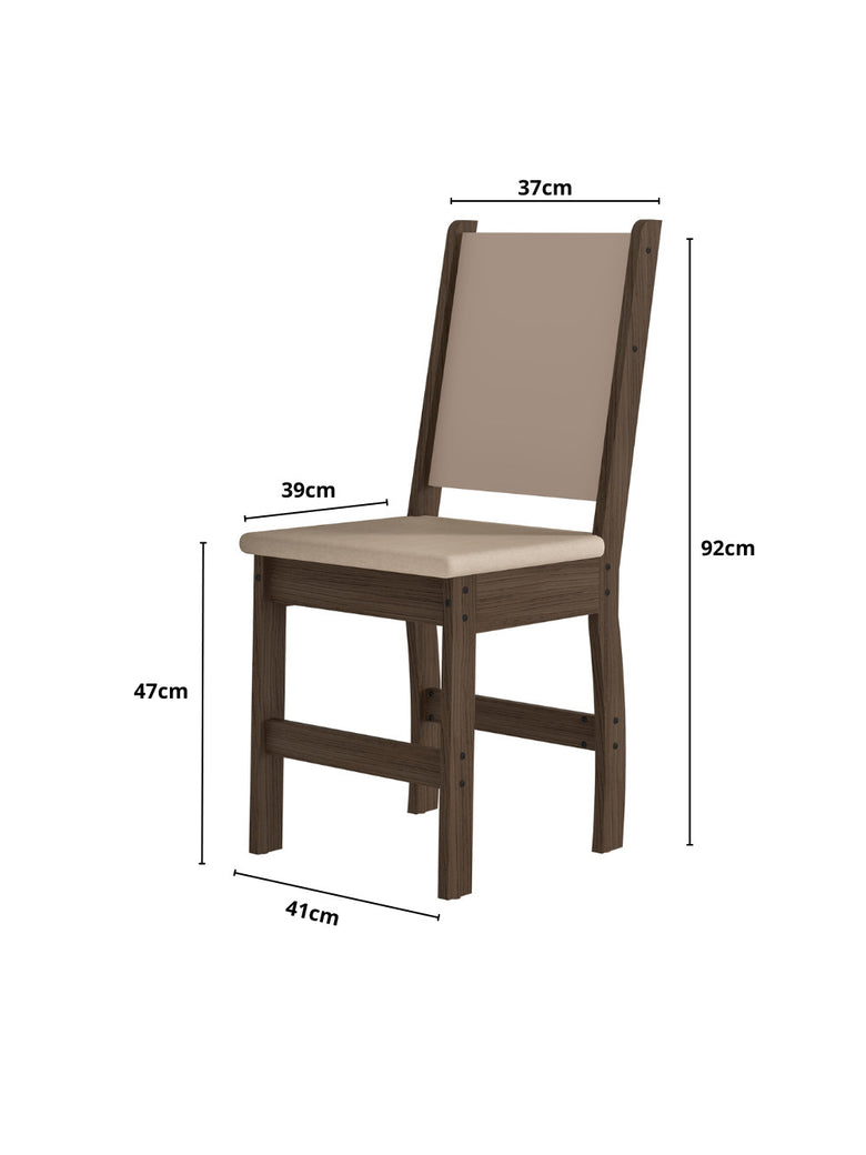 Mesa de Jantar Bellagio Retangular 108cm Com 4 Cadeiras Clara Poliman Móveis
