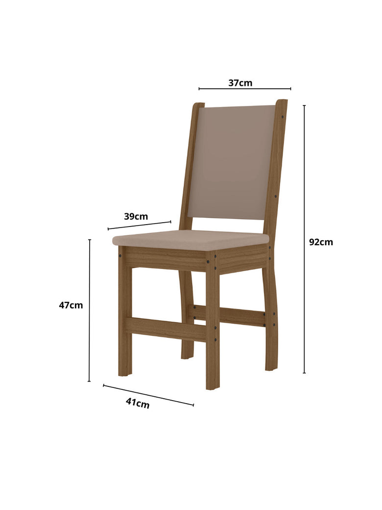 Mesa de Jantar Bellagio Retangular 108cm Com 4 Cadeiras Clara Poliman Móveis