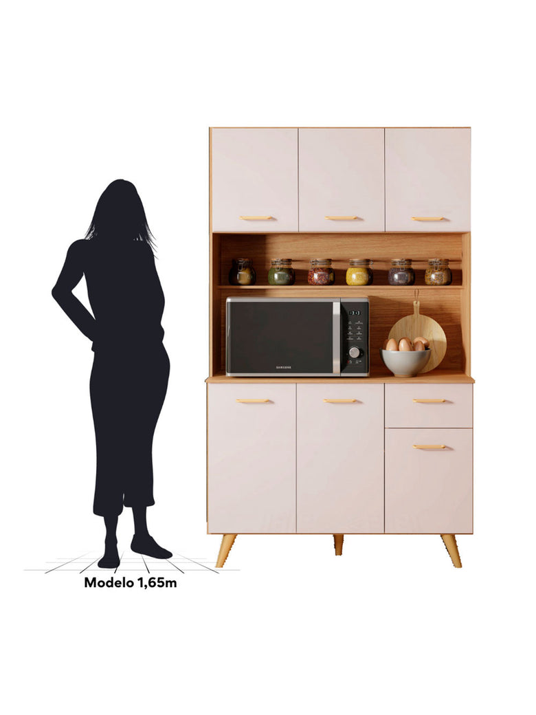 Kit Cozinha Livia 6 portas 1 Gaveta Poliman Moveis
