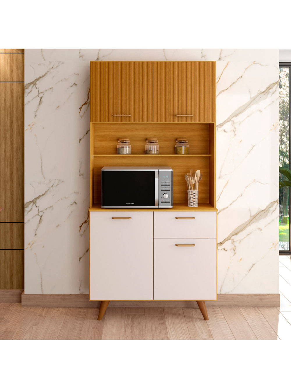 Kit Cozinha Izis 4 Portas e 1 Gaveta Poliman Moveis
