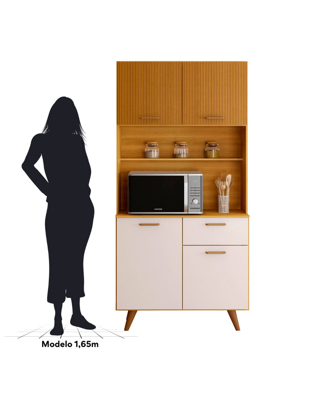 Kit Cozinha Izis 4 Portas e 1 Gaveta Poliman Moveis