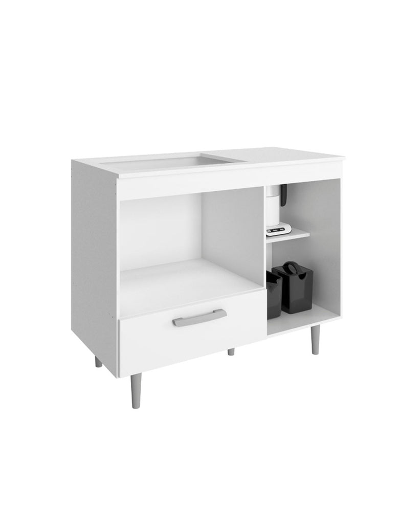 Balcão de Cozinha Alecrim 1 Porta e 1 Gaveta para Cooktop 4 Bocas Poliman Moveis