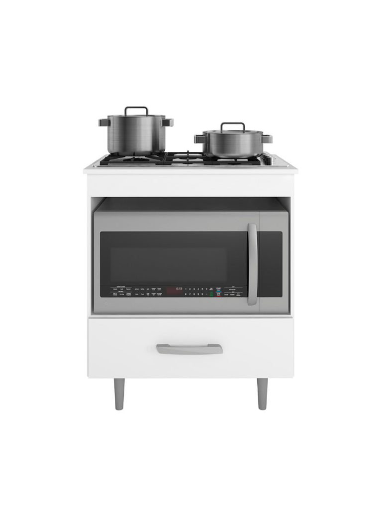 Balcão de Cozinha Alecrim 1 Gaveta para Cooktop 4 Bocas Poliman Móveis