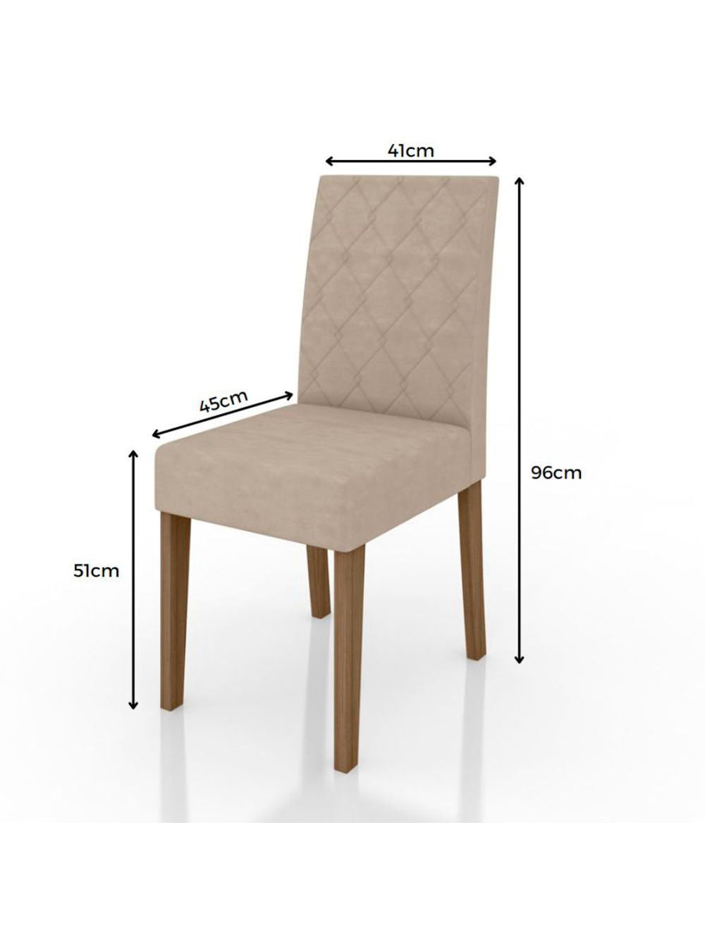 Conjunto Sala de Jantar Retangular Mesa Kate 120cm e 04 Cadeiras Jade Poliman Móveis