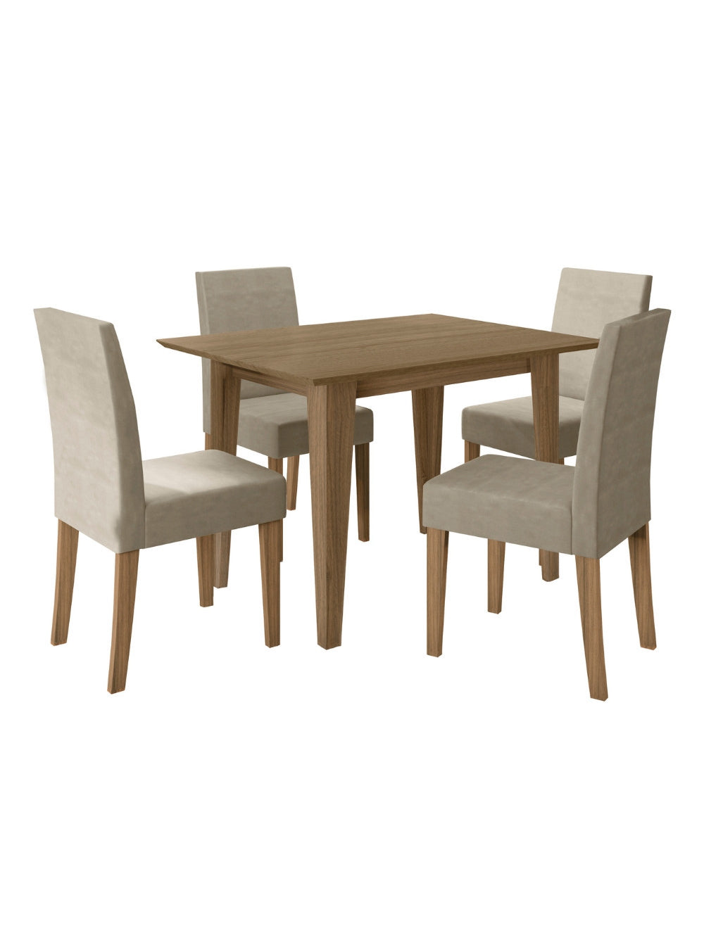Conjunto Sala de Jantar Retangular Mesa Kate 120cm e 04 Cadeiras Josi Poliman Móveis