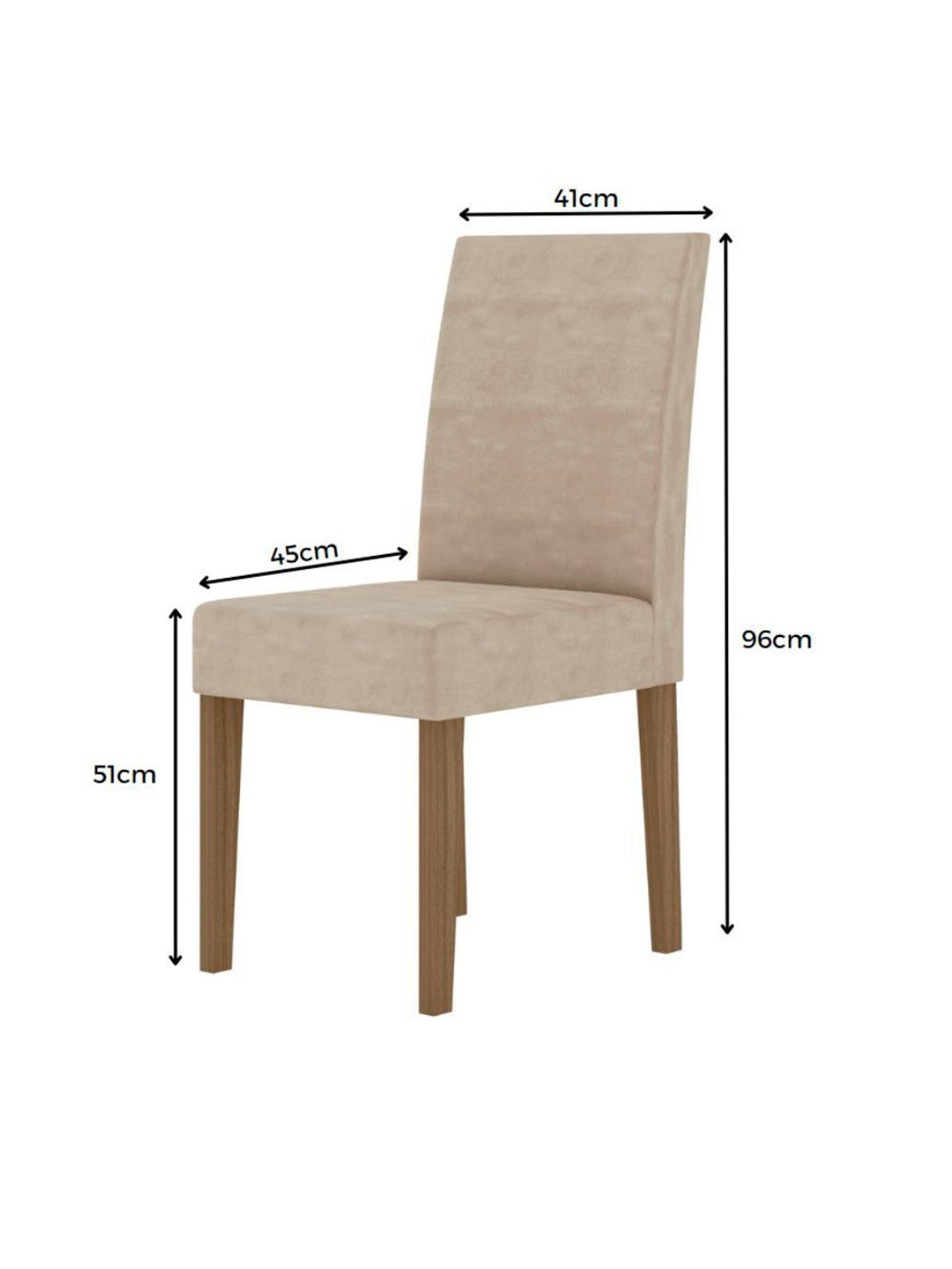 Conjunto Sala de Jantar Retangular Mesa Kate 120cm e 04 Cadeiras Josi Poliman Móveis