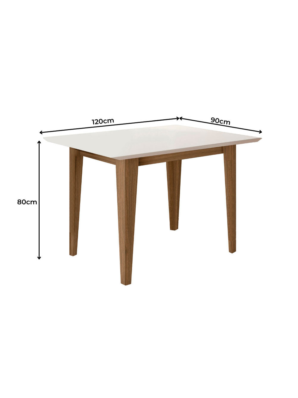 Conjunto Sala de Jantar Retangular Mesa Kate 120cm e 04 Cadeiras Josi Poliman Móveis