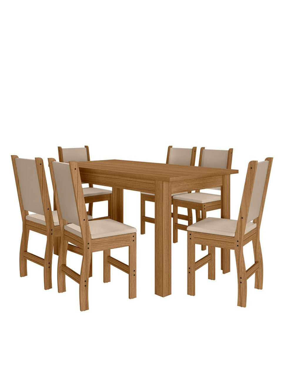 Mesa de Jantar Bellagio 6 Lugares com Cadeira Clara Poliman Móveis