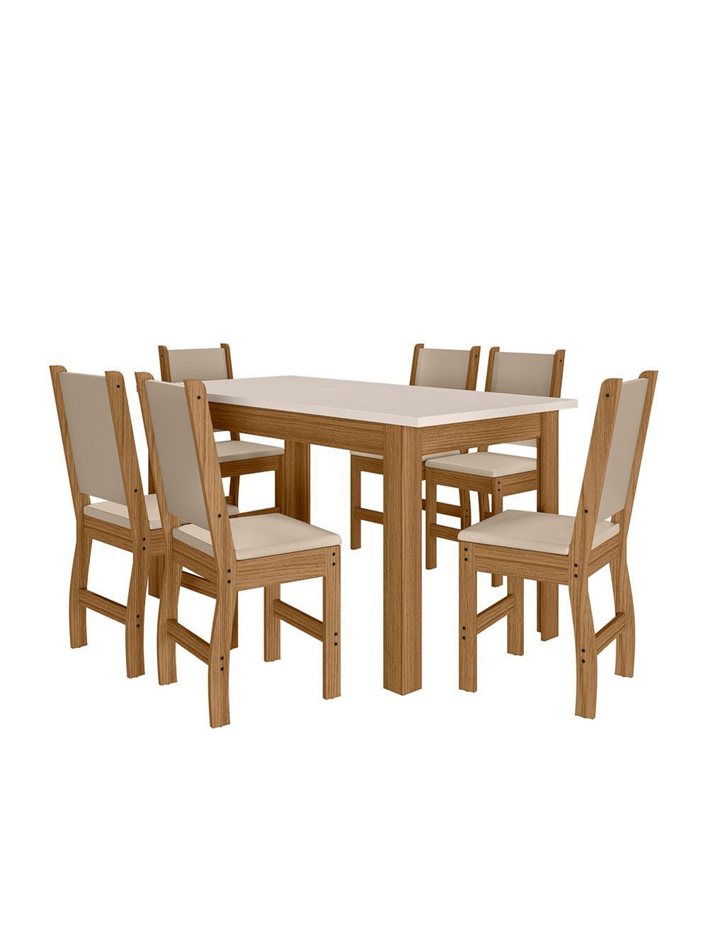 Mesa de Jantar Bellagio 6 Lugares com Cadeira Clara Poliman Móveis