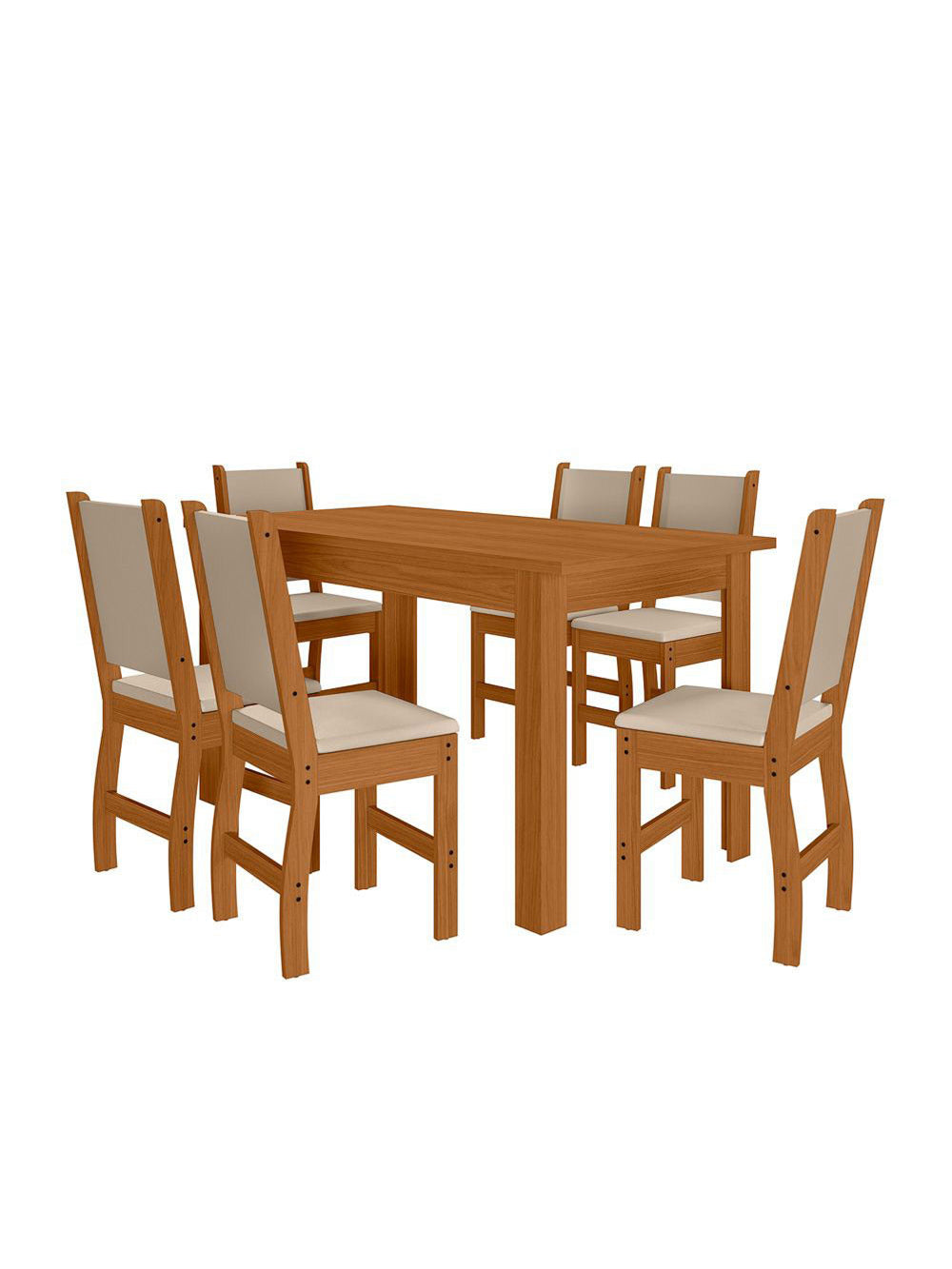 Mesa de Jantar Bellagio 6 Lugares com Cadeira Clara Poliman Móveis