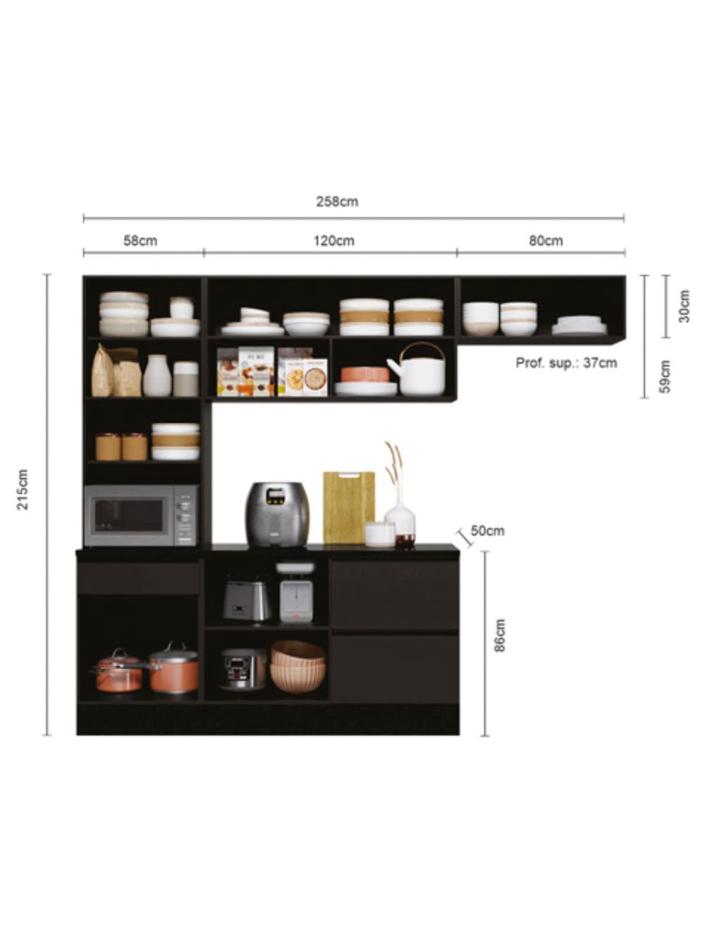 Cozinha Modulada Etna 4 peças Poliman Móveis
