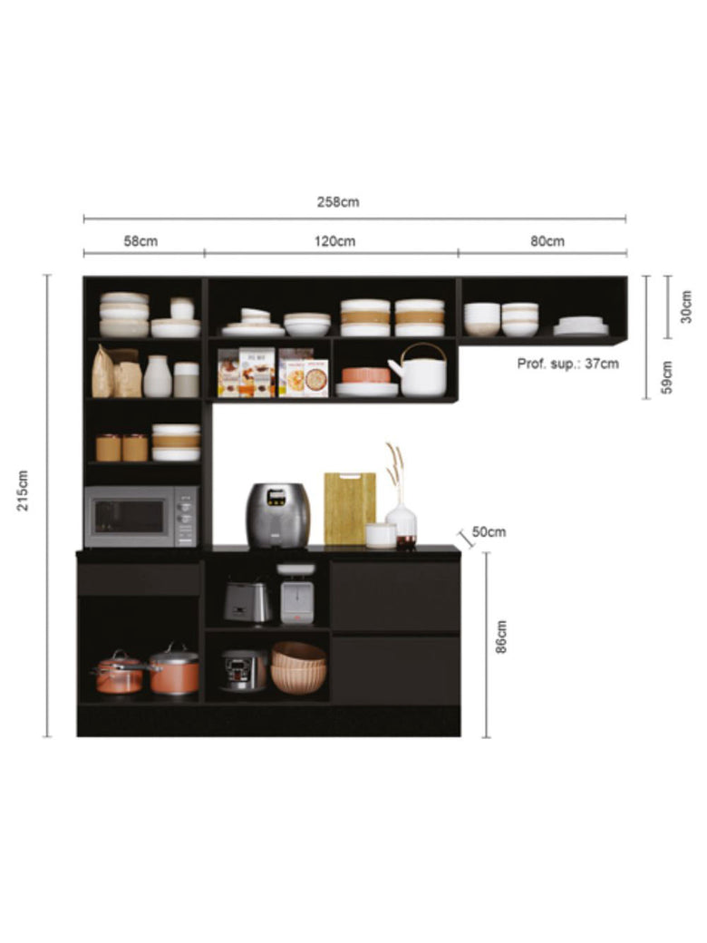 Cozinha Modulada Etna 4 peças Poliman Móveis