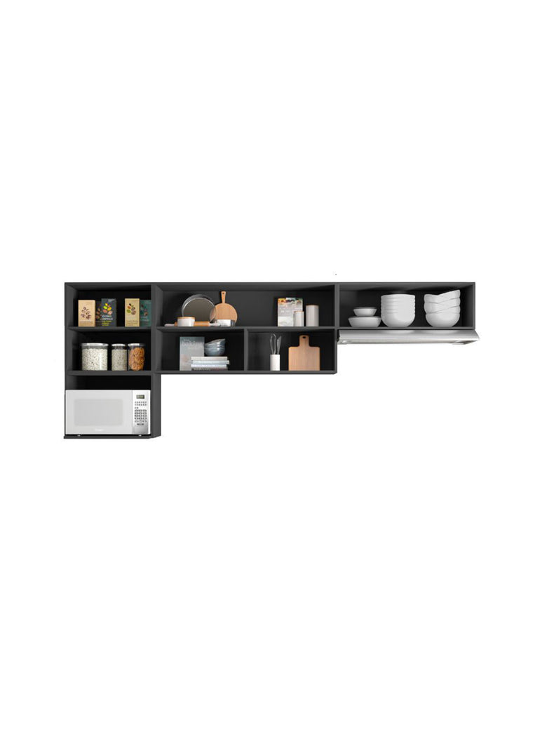 Cozinha Modulada Etna 4 Peças Aéreo com Vidro Poliman Móveis