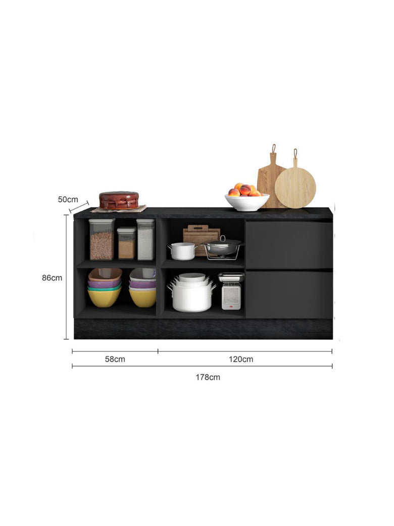 Cozinha Modulada Etna 2 Balcões para Pia Poliman Móveis