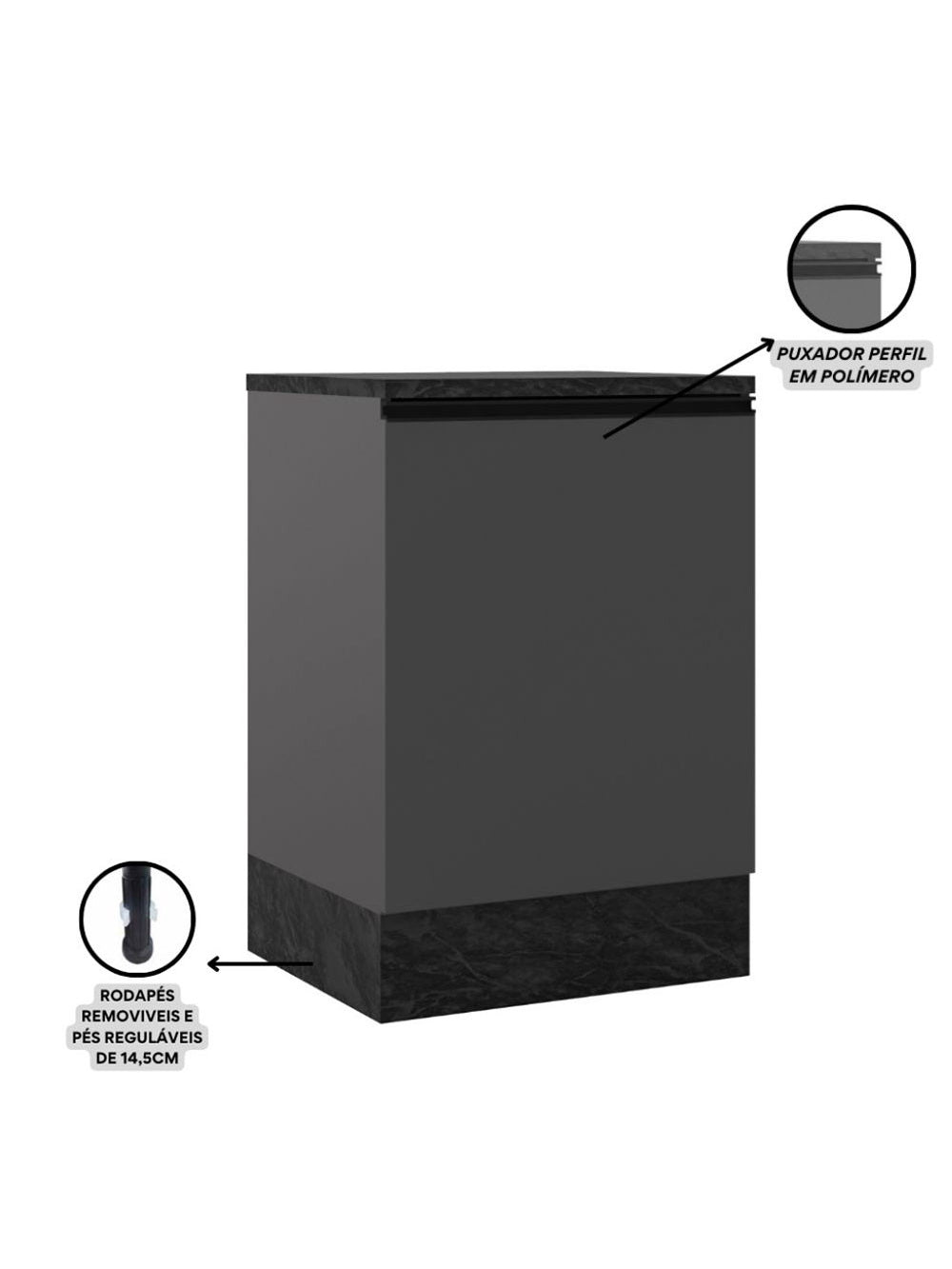 Cozinha Modulada Etna 2 Balcões para Pia Poliman Móveis