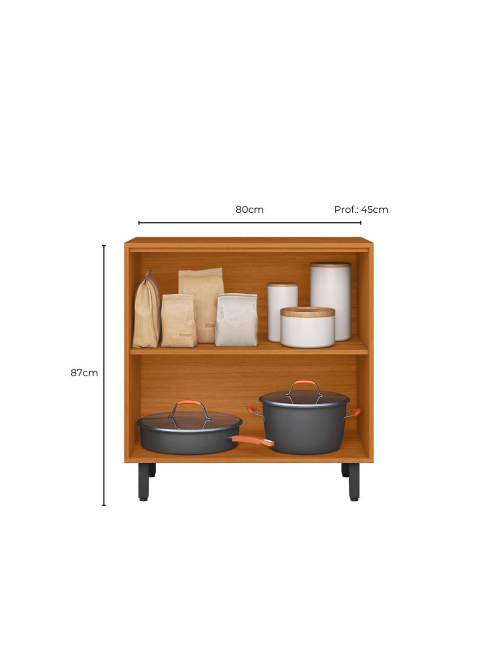 Balcão 02 Portas 80cm Com Tampo Ravena Poliman Móveis