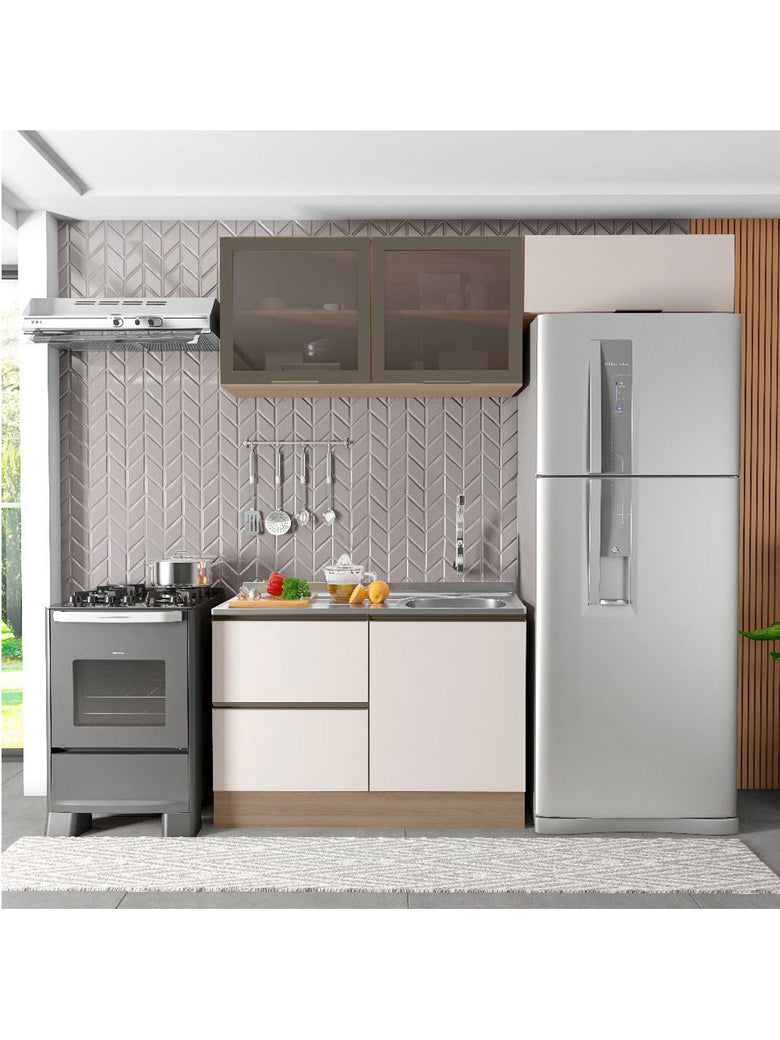Cozinha Modulada Etna 3 Peças para Pia 4 Portas Poliman Móveis