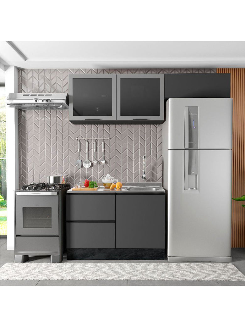 Cozinha Modulada Etna 3 Peças para Pia 4 Portas Poliman Móveis