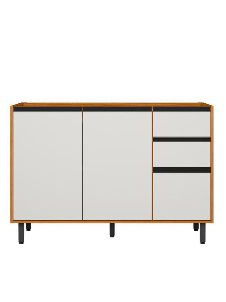 Balcão 120cm Flex Com Tampo 03 Portas Ravena Poliman Móveis