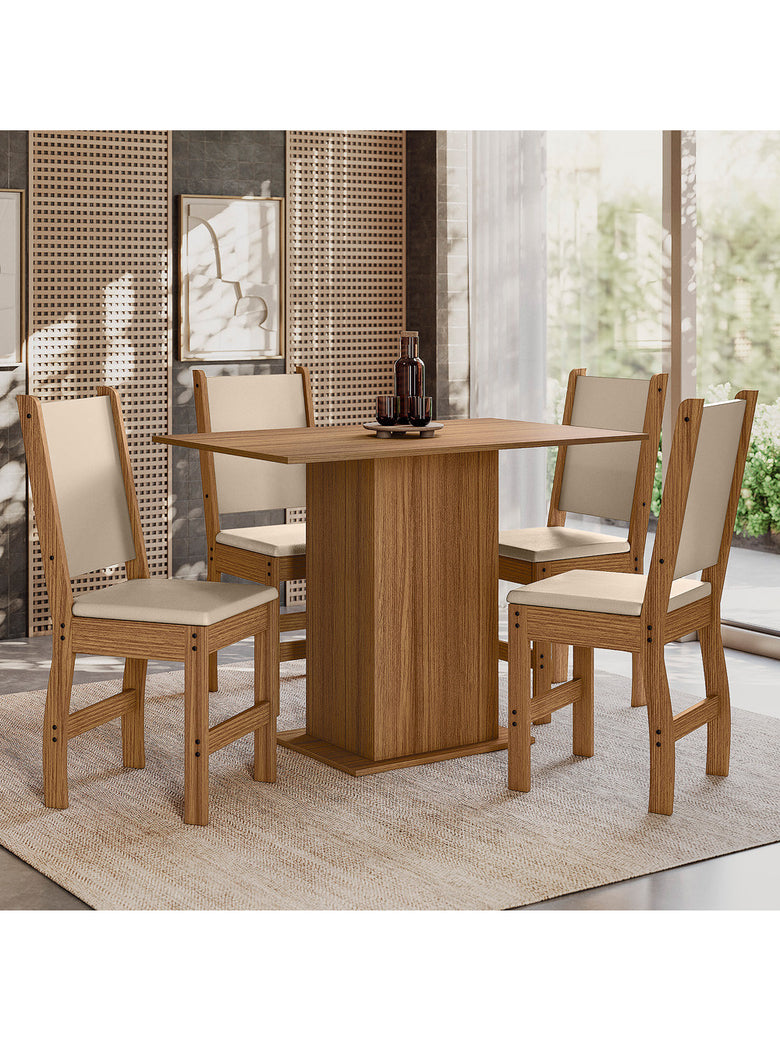 Mesa de Jantar 04 Cadeiras Clara Poliman Móveis