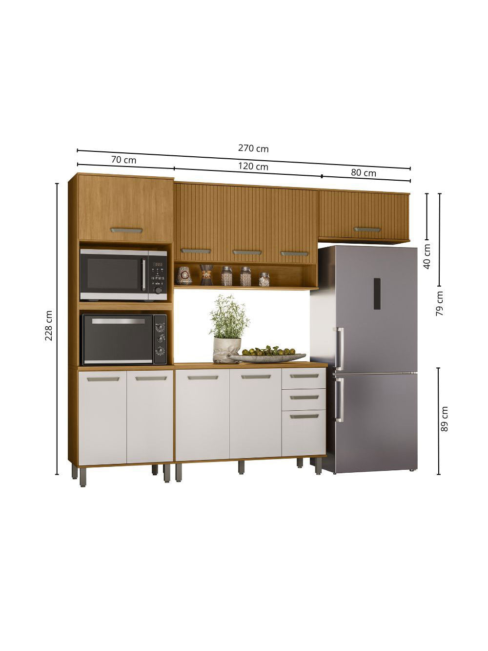 Cozinha Modulada Criare 5 Peças com Tampo Poliman Móveis