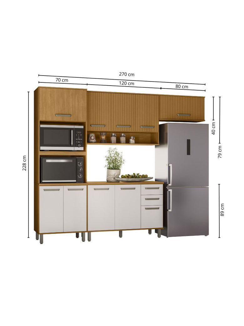 Cozinha Modulada Criare 5 Peças com Tampo Poliman Móveis