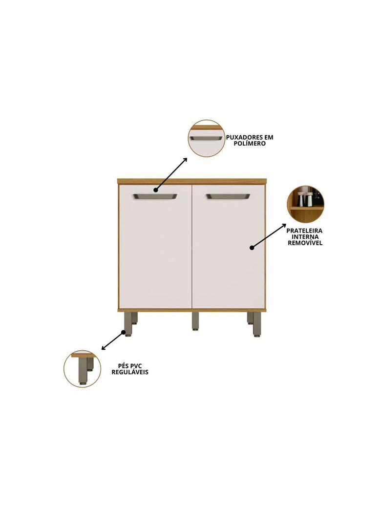 Cozinha Modulada Criare 5 Peças com Tampo Poliman Móveis